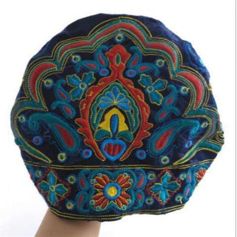 斐珺服饰配件新品回族帽子民族风帽子复古文艺刺绣花头巾休闲旅游拍照