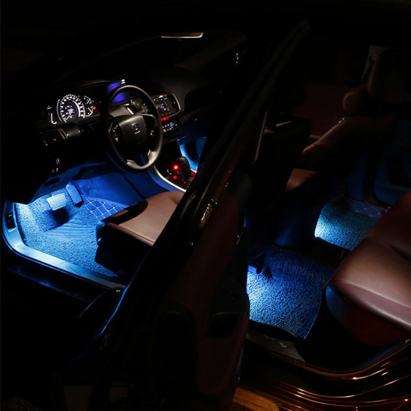 彩灯汽车氛围灯车内免改装led气氛灯车载usb脚底内饰灯音乐节奏灯装饰