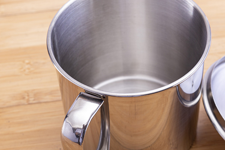 不锈钢茶缸304不锈钢大茶缸子超大号泡面碗带盖老式铁茶缸大水杯子