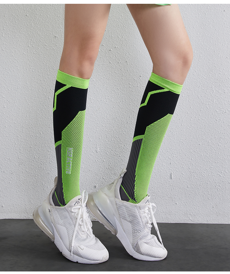 支持国货李宁运动袜子女士户外骑行健身高长筒袜压缩显瘦马拉松跑步