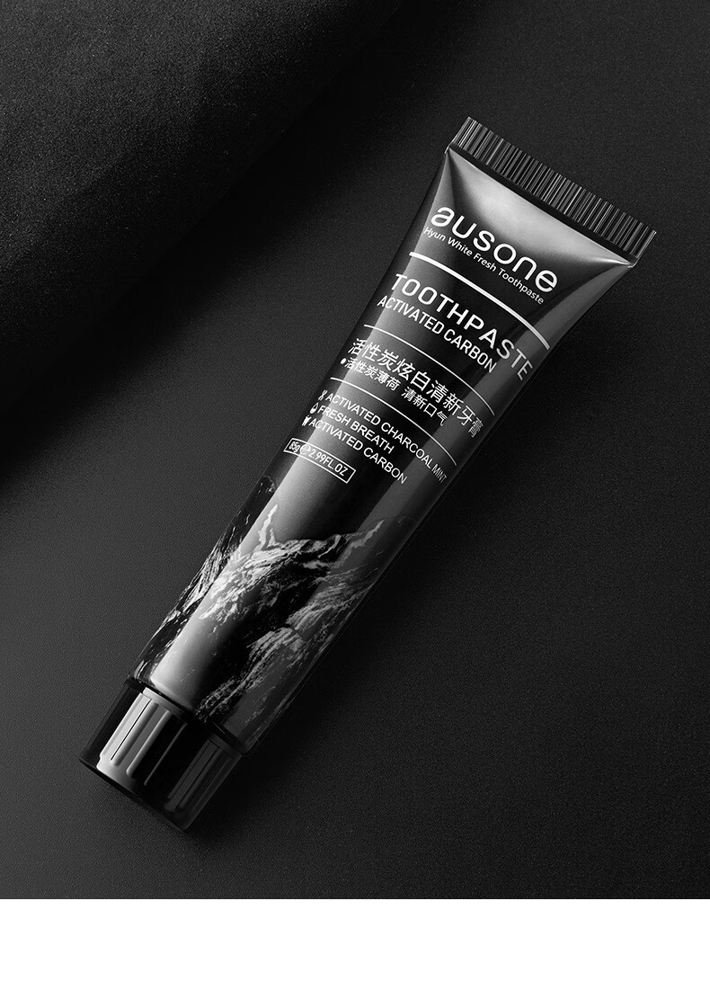 活性炭炫白清新牙膏 小苏打洁净温和护龈细腻泡沫清爽口腔清洁护理 85