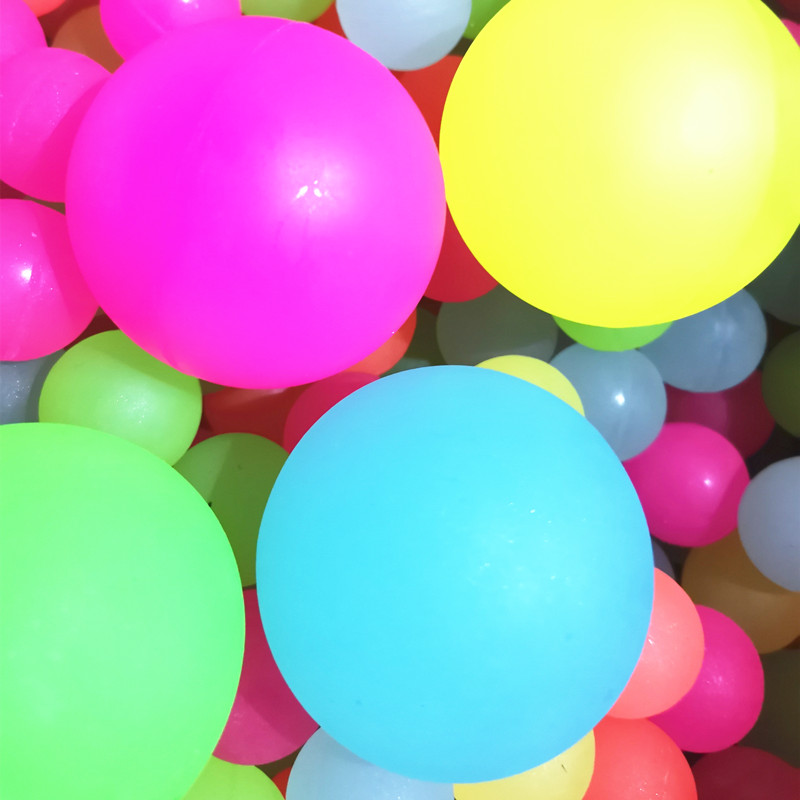 弹力球大号七彩夜光球大号弹力球回弹荧光球高弹性发光1号龙珠60号45
