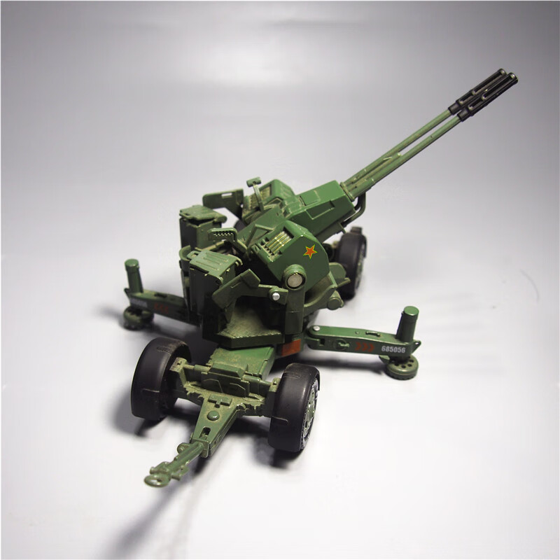 1:35pg99式35毫米雙管高射炮合金模型牽引炮高炮軍事擺件新品 黃色