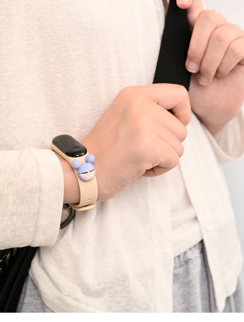 电子手表防水只看时间男生女孩中小学生可爱卡通led智能手环粉红豹