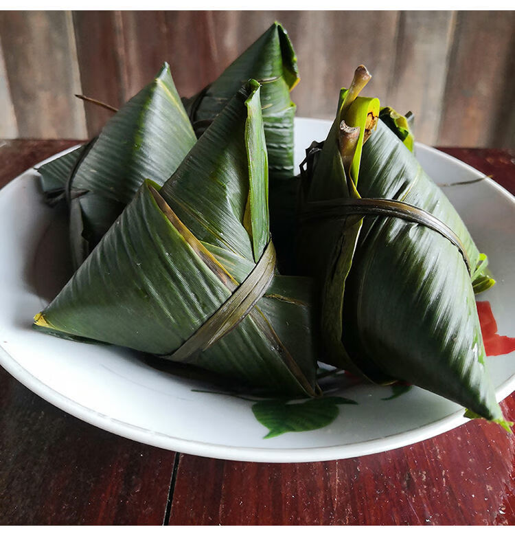 碱水粽子端午粽湘西糯米粽原味无馅农家粽水晶粽子 5个(500克左右)【