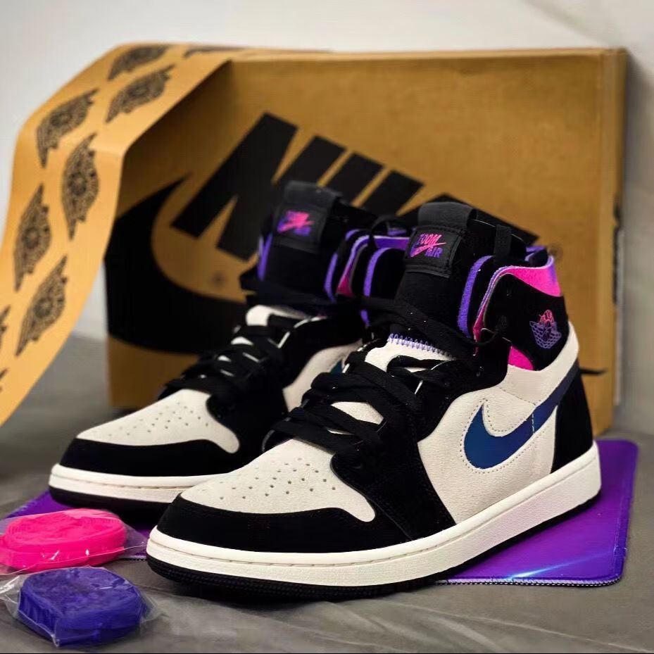 【官方旗舰】aj1男鞋乔1白黑紫大巴黎运动鞋男女篮球鞋板鞋高帮鞋 白