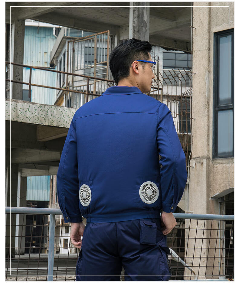 带风扇的衣服夏季降温空调服带风扇的衣服工人工地充电制冷工作服电