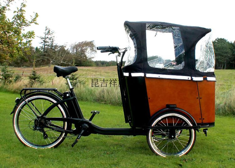 倒三轮自行车 美国ferla泽西岛倒三轮上海带娃神车汉森cargobike货箱