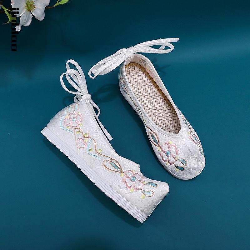 晋彪(jinbiao)晋彪汉服鞋古风仙女内增高古装鞋子风元素绣花翘头学生