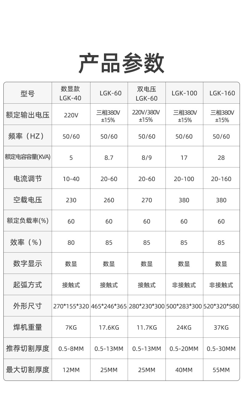 德力西等离子切割机lgk小型工业级380v220v电焊两用外置气泵lgk60双