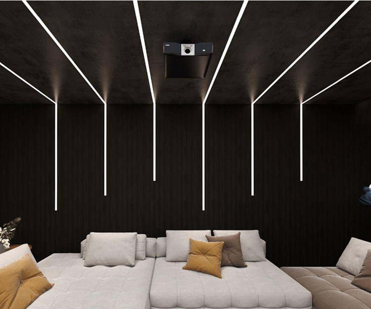 黑色led线条灯嵌入式铝合金u型槽灯带卡槽线性线形型吊顶铝槽灯槽黑色