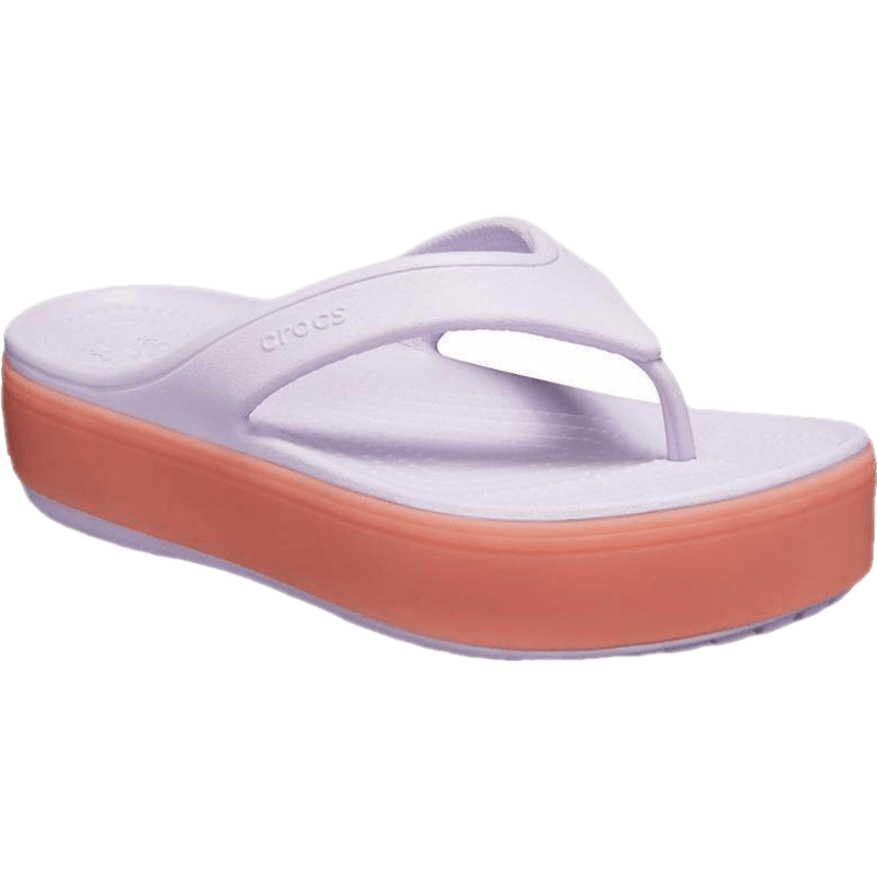 crocs卡洛驰女拖鞋人字拖红色松糕底中跟夏季时尚 barely pink/pepper