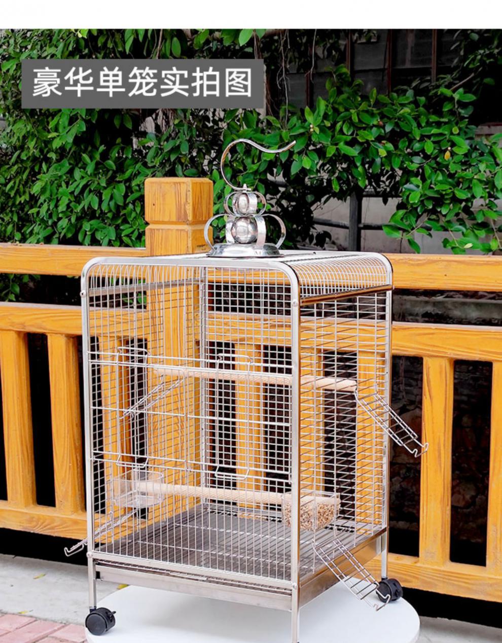 不锈钢八哥鸟专用笼大号新款鹦鹉笼子家用特大玄凤鹦鹉鸟笼大全单笼双