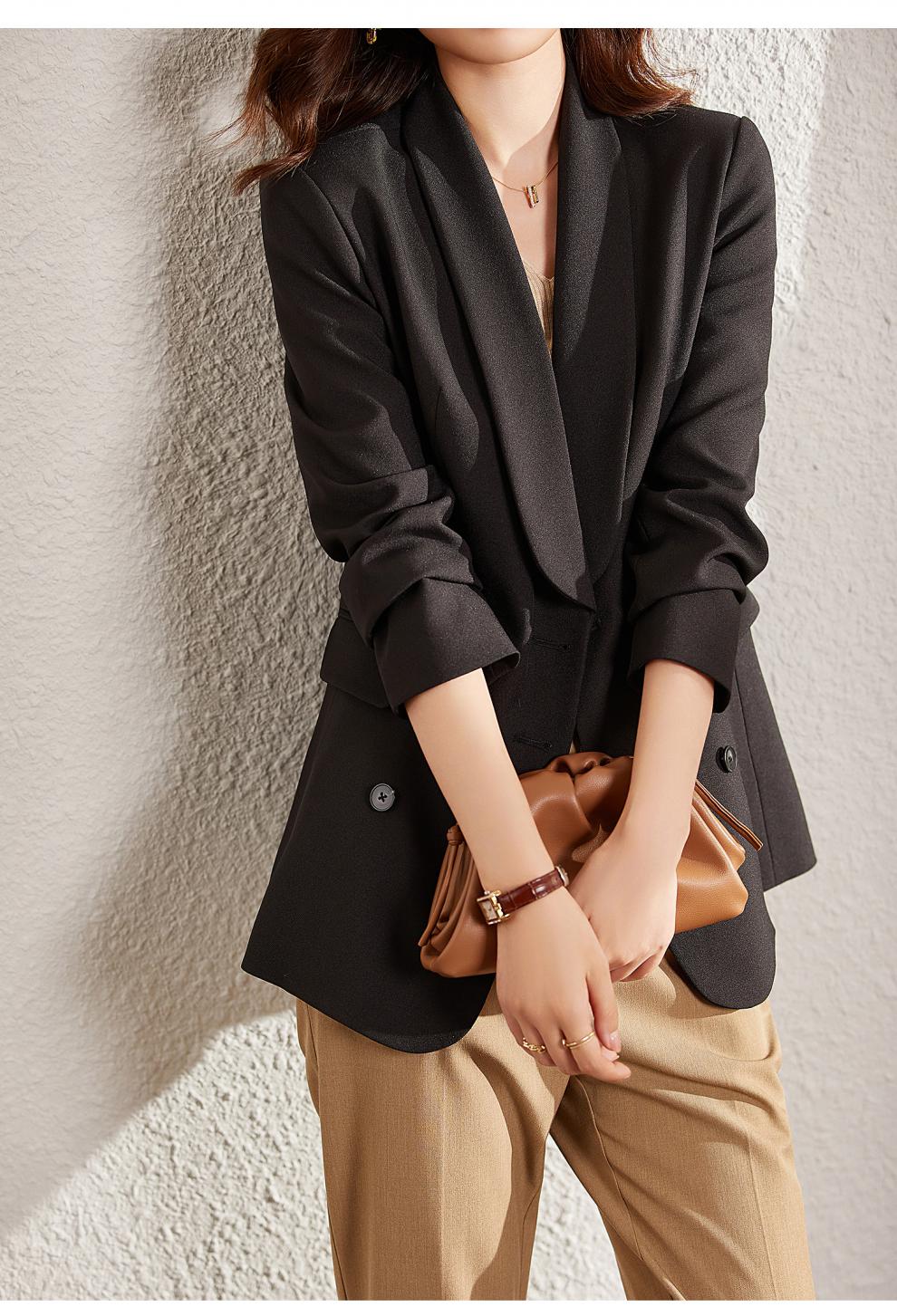 梵希蔓短款职业气质西装外套女2021秋新款设计感小众收腰西服上衣 f8