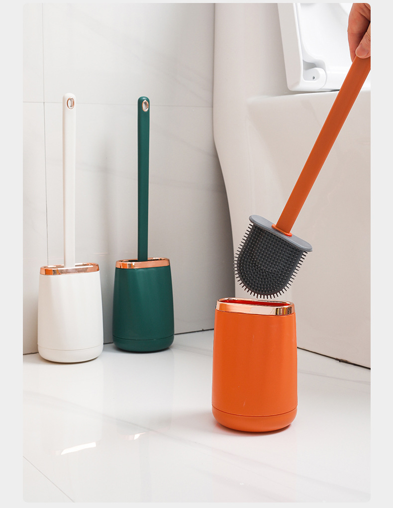 温庭轻奢系卫生间马桶刷家用厕所刷洁厕长柄刷洗厕所死角刷子套装绿金