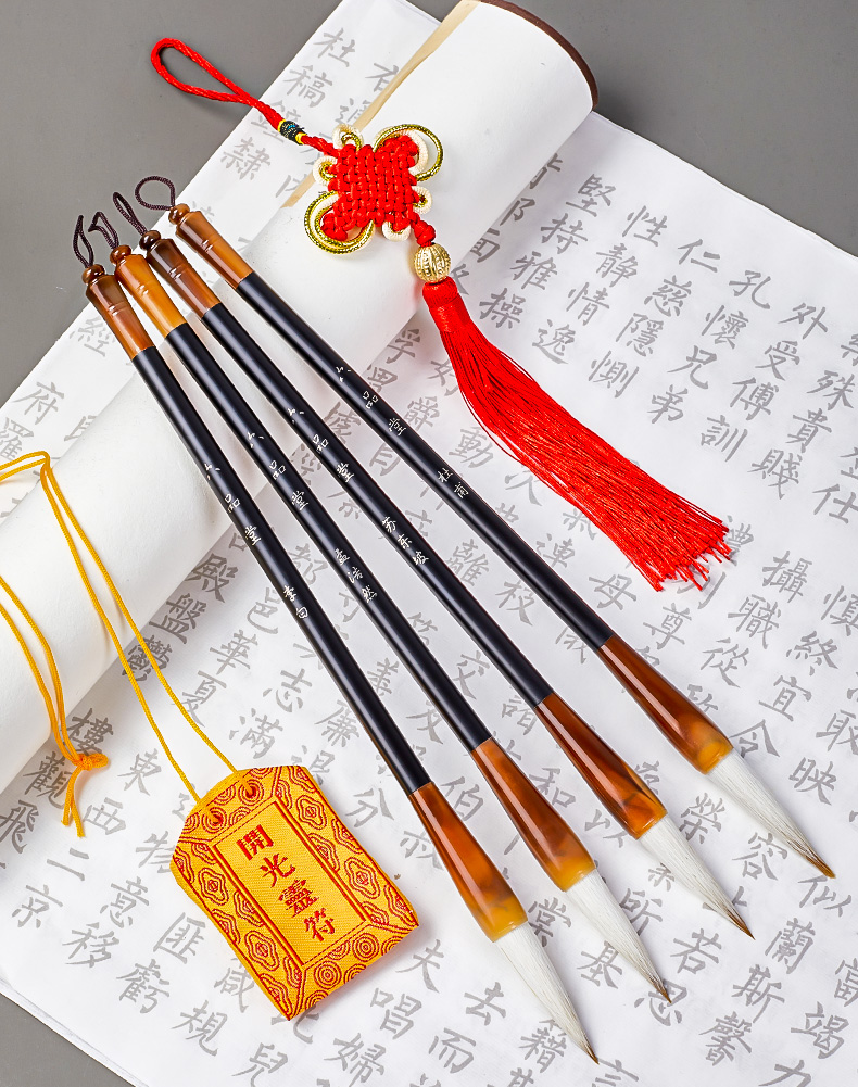 汋约文昌笔架文昌毛笔初学套装毛笔挂兼毫毛笔架风水摆件文昌笔文曲星