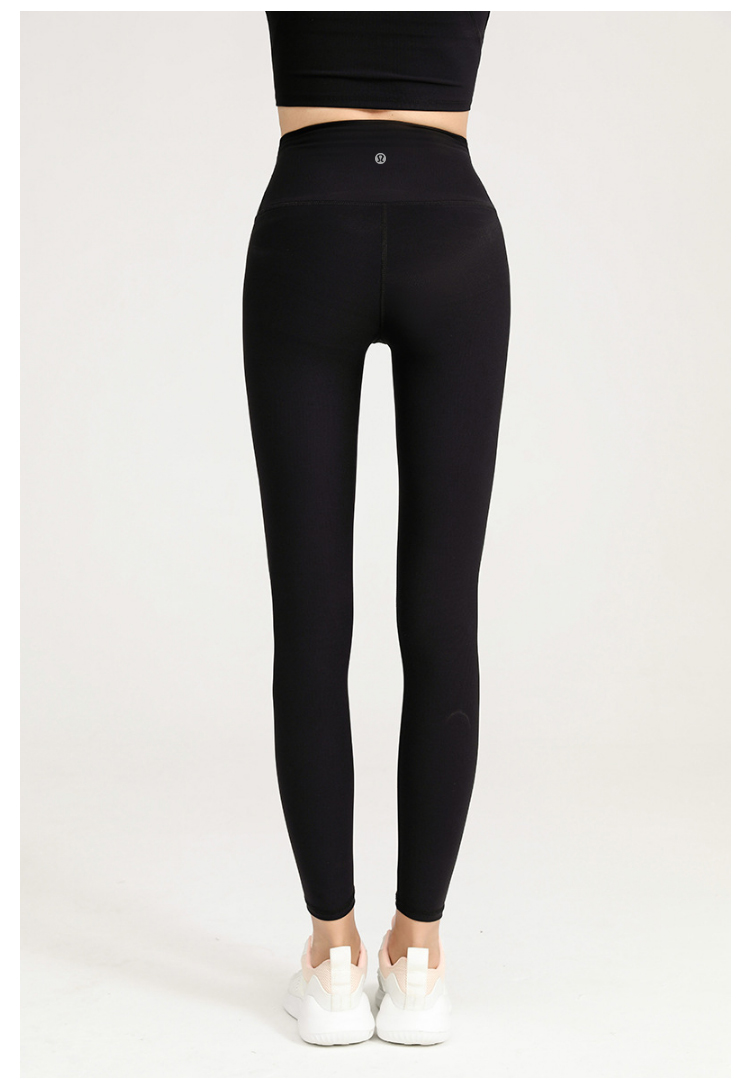 女士瑜伽裤紧身弹力高腰提臀训练健身裤运动九分裤妖黑色s