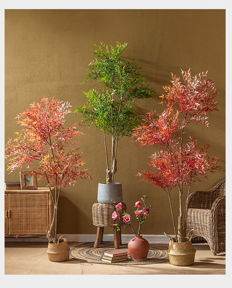 辞轩 假树仿真树室内装饰北欧ins风仿南天竹植物盆栽仿生绿植室内客厅