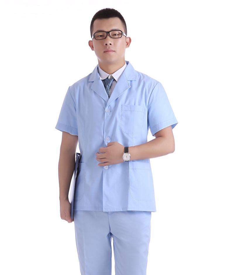 医生白大褂短袖夏天白大褂短款男护士服分体小褂女医生服套装长袖短袖