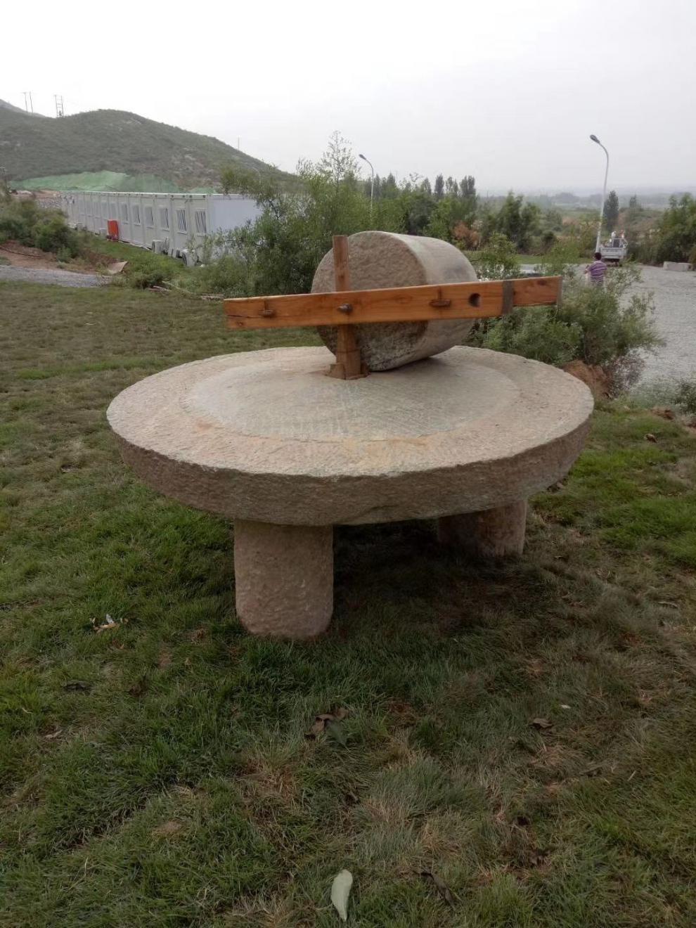 奥兰森石雕石碾子老旧石器花岗岩碾子老石磨磨盘民间旧器风景区园林