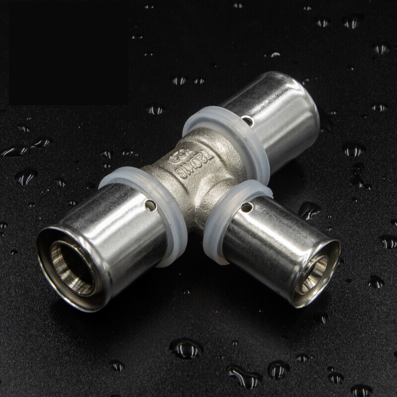 铝塑管铜管件16镀镍异径三通20电镀变径接头25热水器配件f5卡压式