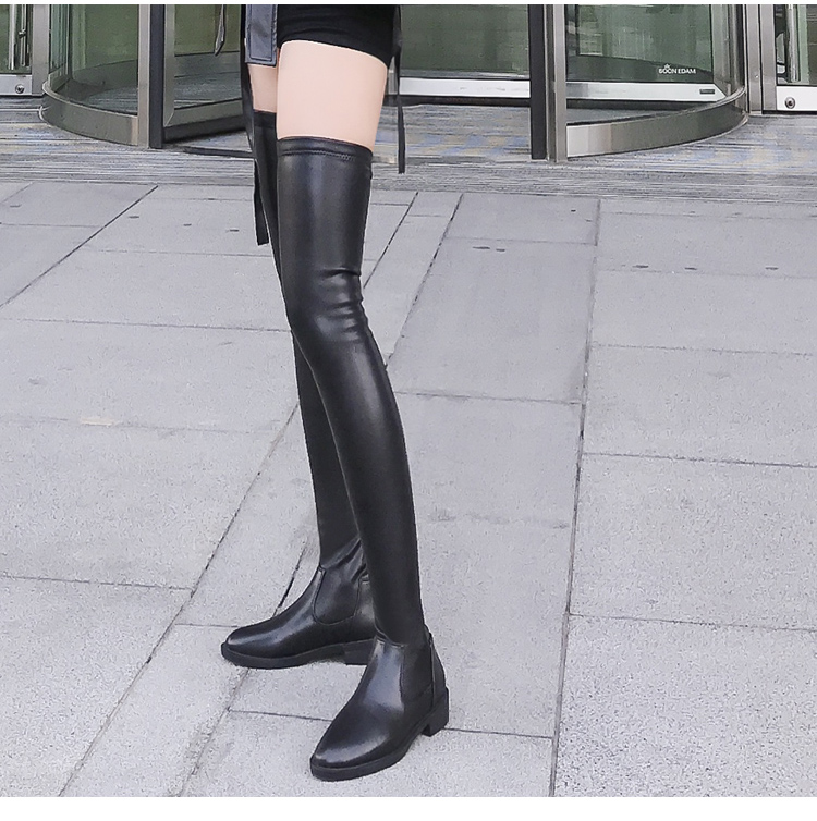 70厘米超高筒过膝长靴超长大腿靴弹力显长靴到大腿根软皮长靴轻轻叶逐