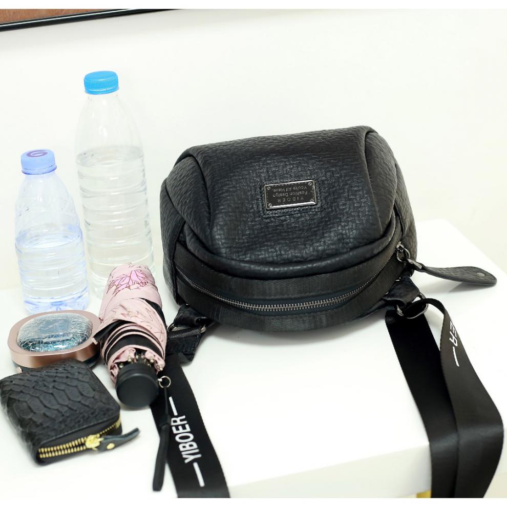 依博尔皮具热款大胃王斜挎包单肩女包小包包8813a黑色