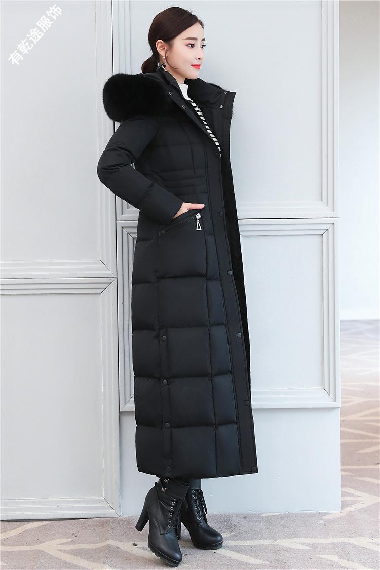 京选优品时尚加厚羽绒服女长款到脚踝新款高端大气流行款厚超长北方潮