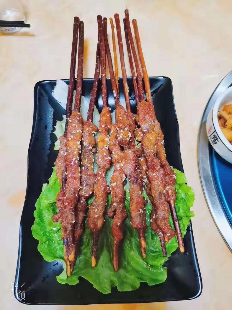 红柳大串羊肉串新鲜腌制烧烤羊肉串内蒙古烧烤食材15串15串