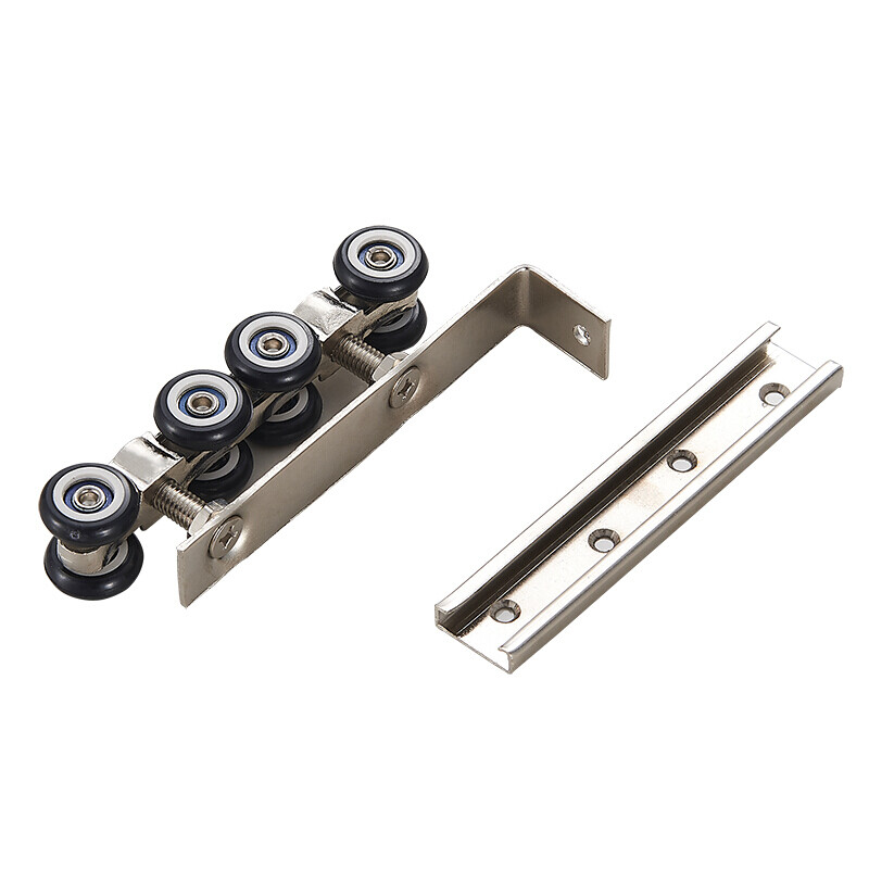 定制移门滑轮推拉门滑轨吊轮玻璃木门轨道吊轨滑轮8轮吊滑轮2只深灰色