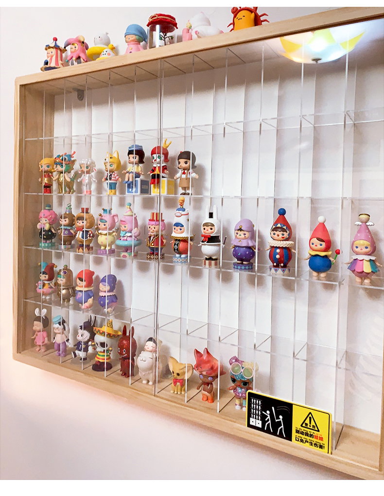 手办展示柜挂墙盲盒收纳展示架泡泡玛特展示盒popmartmolly挂墙亚克力