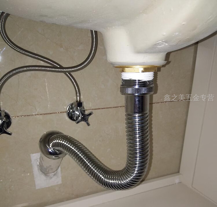 定制全铜面盆下水管s弯 洗手盆台盆脸盆配件 洗手盆下水管 不锈钢防臭