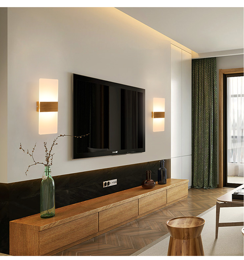 欧普侍壁灯现代简约床头灯创意过道客厅卧室亚克力楼梯酒店工程墙壁