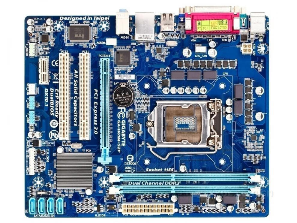 gigabyte技嘉h61mds2h61ms1h61md11155针集显ddr浅黄色