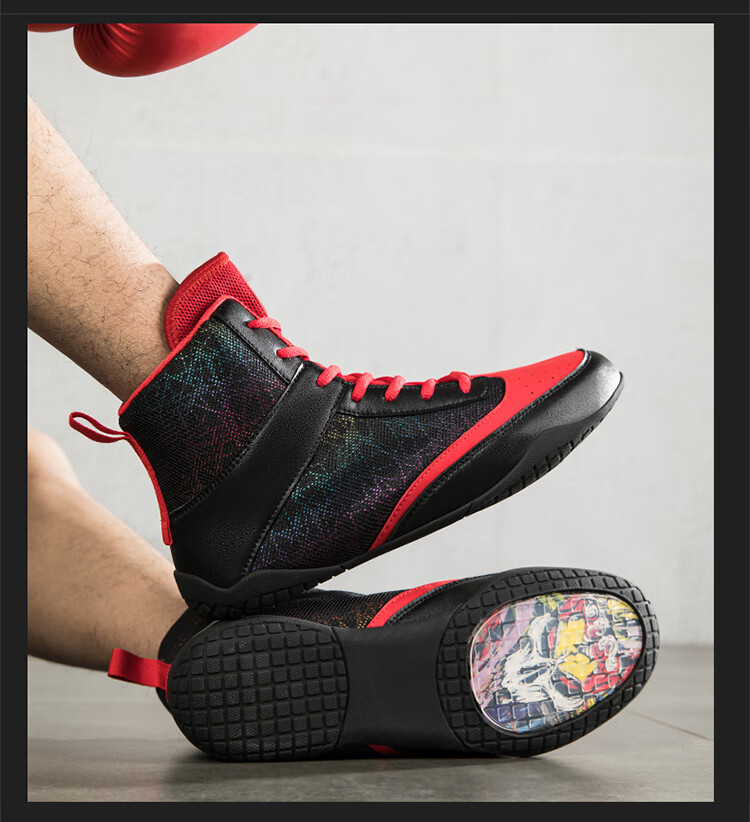 毒液拳击鞋 拳击鞋男女title训练健身深蹲散打搏击拳击靴青少年跆拳道