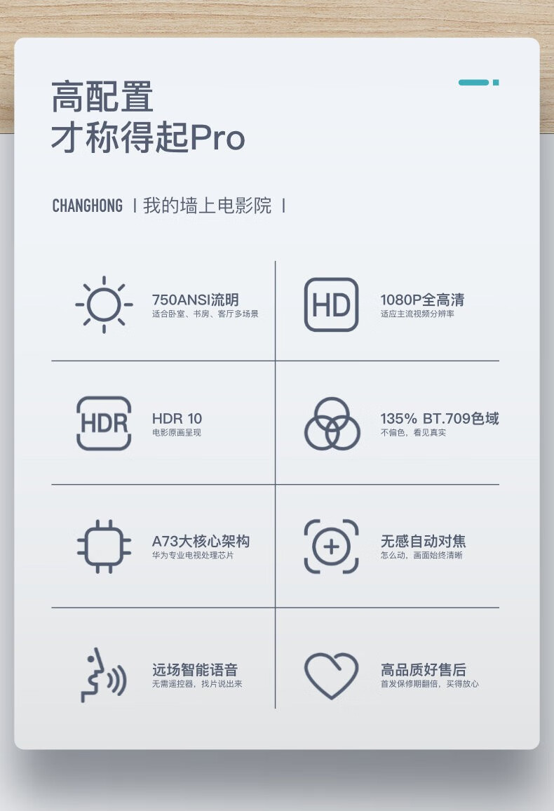 长虹(changhong) q2pro投影仪家用高清1080p智能手机小型轻巧便携迷你