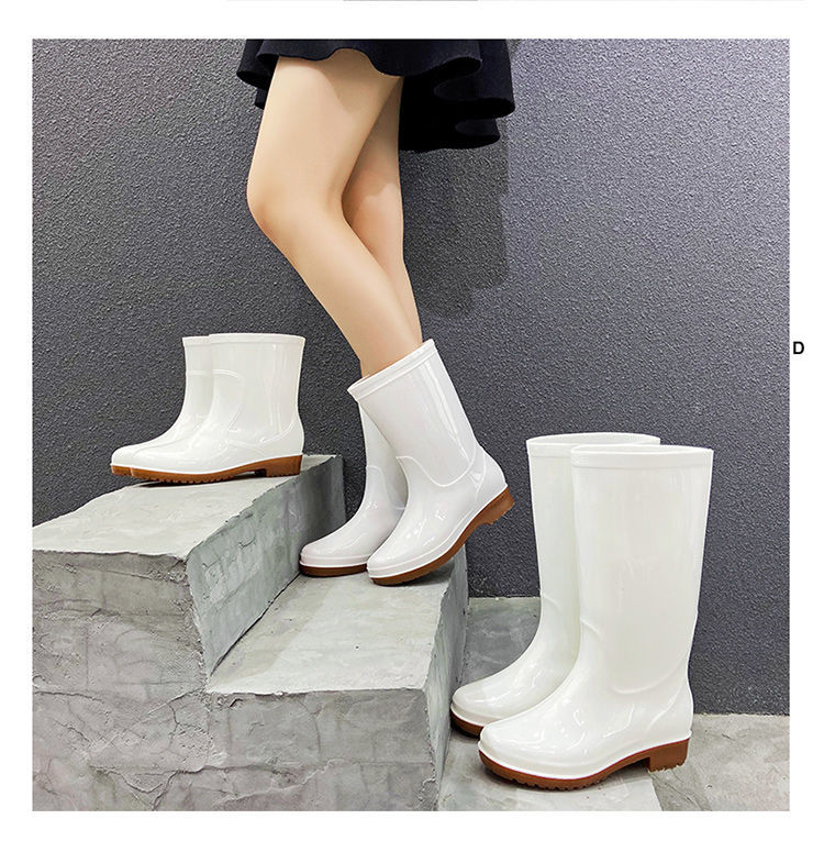 雨鞋女成人工作中高筒长筒时尚款雨靴防滑防水胶靴高帮厚底水靴女