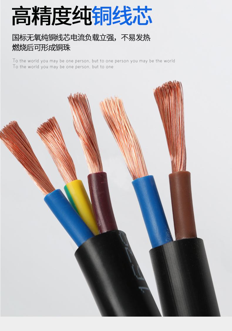 国标电线电缆纯铜芯rvv4芯5芯152546平方三相软电源线护套线纯铜芯5芯