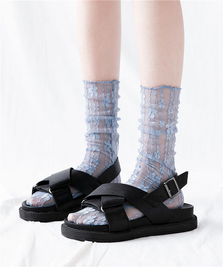 妙欲琳 夏季韩版女袜学院风ins潮百搭薄款日系仙女堆堆袜森系网纱女袜