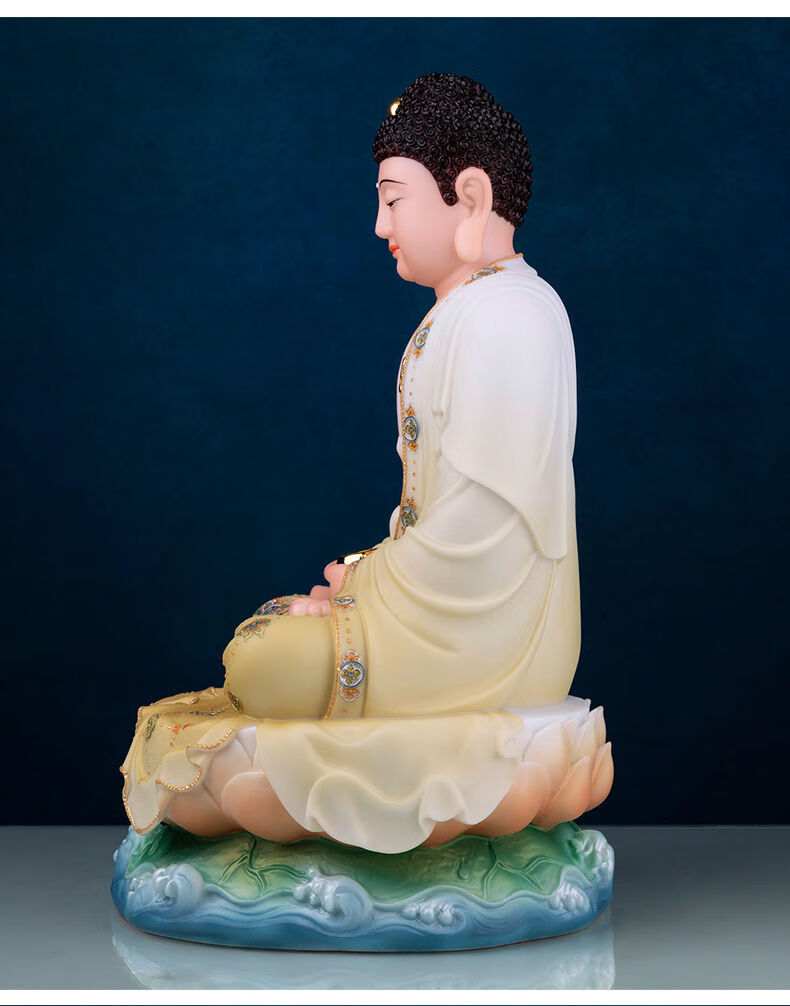 美其美纳汉白玉《释迦摩尼》牟尼佛像观世音菩萨娑婆三圣大日如来供奉