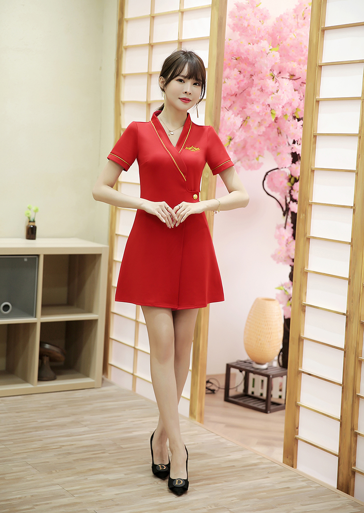 性感足浴桑拿技师制服工作服女装旗袍夏足疗气质按摩洗浴显瘦短裤套装