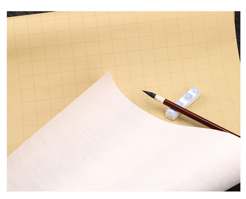 凤泉仿古宣纸半生熟书法纸毛笔纸蜡染宣纸长卷2345cm方格25竖条格书法