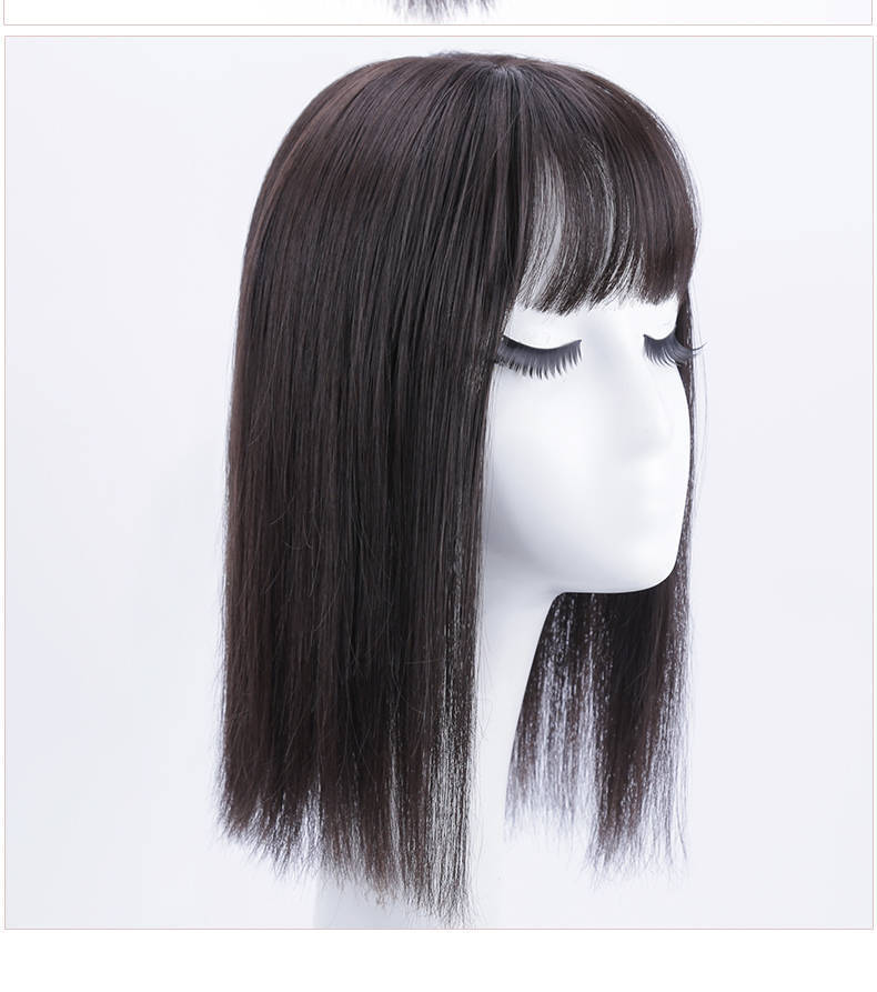 仿真发头顶补发盖女遮盖白发假发片自然无痕直发一片式发片头发块棕