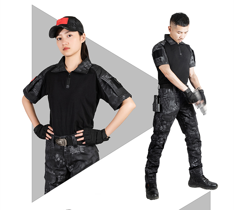 作战服套装特种军兵特战训练服夏季cp青蛙服套装男女修身战术短袖t恤