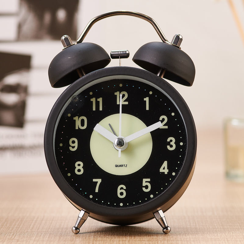 闹钟夜光充电闹铃学生儿童时钟静音走时创意闹钟小孩成人家用闹钟 4寸