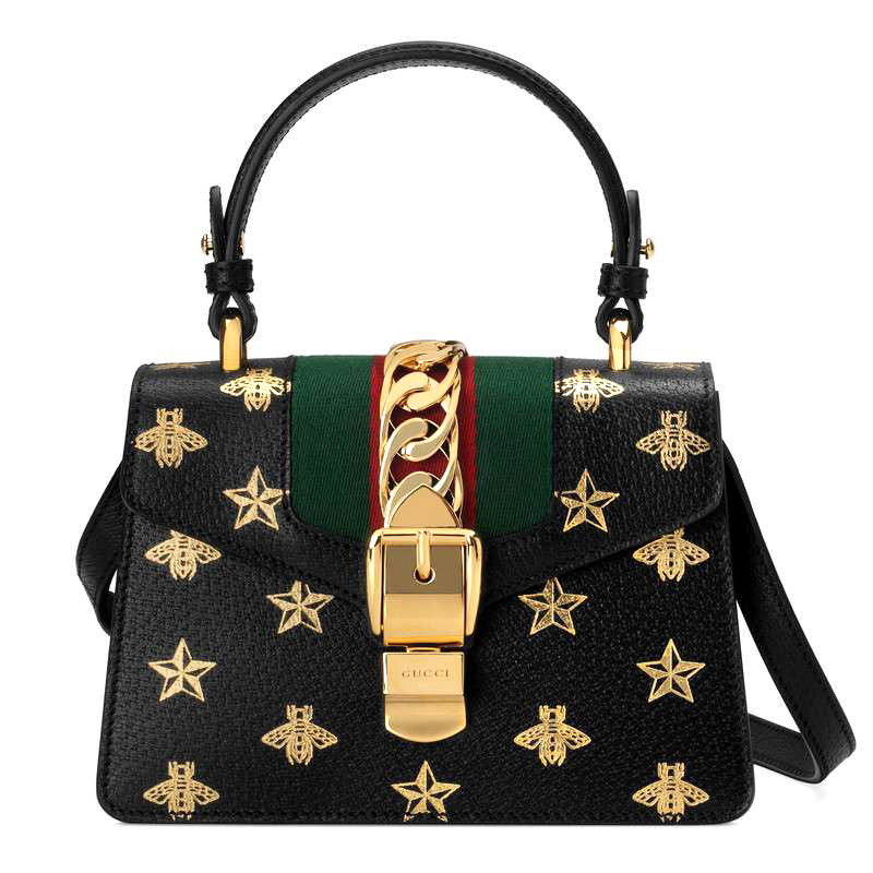 gucci古驰女包sylvie系列蜜蜂星星迷你单肩斜挎包手提包470270470270