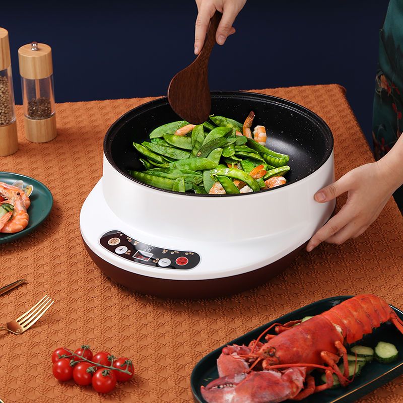 家用一体式电炒菜炒锅多功能电锅电煮锅插电用不粘锅电热锅多用途锅
