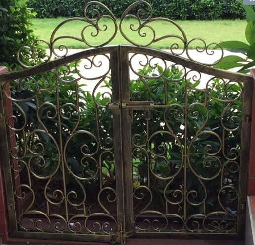 智家派别墅大门定制铁艺庭院门简约欧式双开现代户外花园铁门乡村侧栏