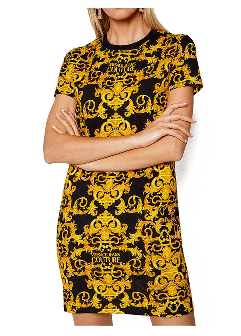 versace范思哲裙子女士印花图案连衣裙d2hwa401 0155 899 黑色 40