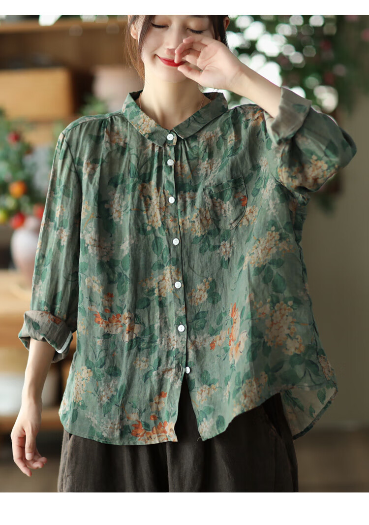 素素原创轻奢 素订棉麻夏款女装官方素素女王棉麻长袖2022春秋季新款